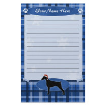 Blue Christmas Doberman Pinscher Stationery