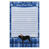 Blue Christmas English Bulldog Stationery by MenagerieMayhem Blue Christmas English Bulldog Stationery