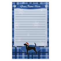 Blue Christmas English Foxhound Stationery by MenagerieMayhem Blue Christmas English Foxhound Stationery