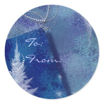 Blue Christmas gift stickers