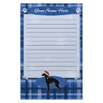 Blue Christmas Italian Greyhound Stationery by MenagerieMayhem Blue Christmas Italian Greyhound Stationery