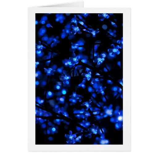 Blue Christmas Lights - Christmas Greeting Card
