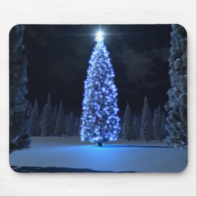 Blue Christmas Mousepad by digitalblasphemy
