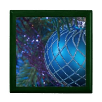 Blue Christmas Ornament Gift Box