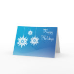 Blue Christmas Ornament Snowflake Holiday Cards