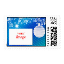 Blue Christmas photo template stamp