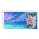 blue christmas customized photo card