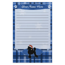 Blue Christmas Poodle Stationery