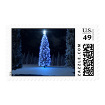 blue, christmas, tree, night, christmas stamps, Frimærke med brugerdefineret grafisk design
