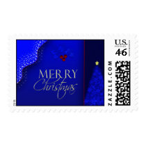 Blue Christmas Postage Stamp