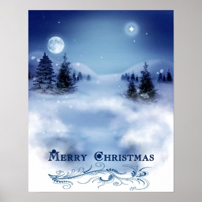 Blue Christmas Poster