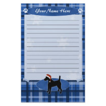Blue Christmas Smooth Fox Terrier Stationery