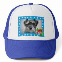 Blue Christmas Snow Photo Frame hats by custompro Blue Christmas Snow Photo Frame hats