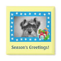 Blue Christmas Snow Photo Frame magnets