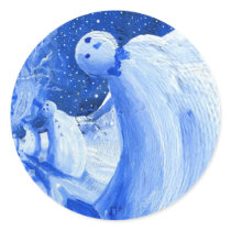 Blue Christmas snowman stickers