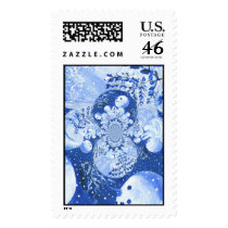 Blue Christmas Snowmen Postage Stamps stamps