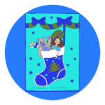Blue Christmas Stocking