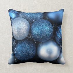 Blue Christmas Throw Pillow
