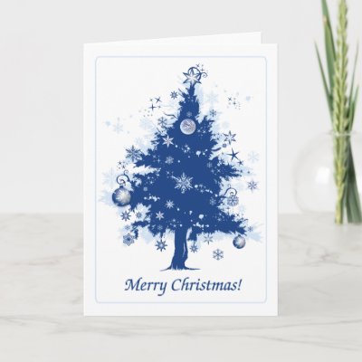 Blue Christmas Tree cards