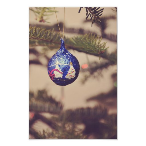 Blue christmas tree chocolate ornament photo