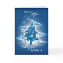 Blue Christmas Tree Christmas card