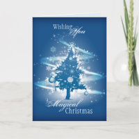 Blue Christmas Tree Christmas card