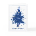 Blue Christmas Tree Christmas cards by Ruxique Blue Christmas Tree Christmas cards