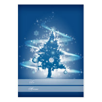 Blue Christmas Tree Christmas Gift Tag business cards