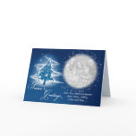 Blue Christmas Tree Christmas Photo 2 Greeting Card