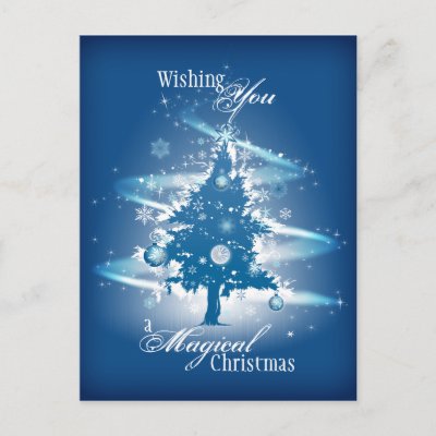 Blue Christmas Tree Christmas postcards
