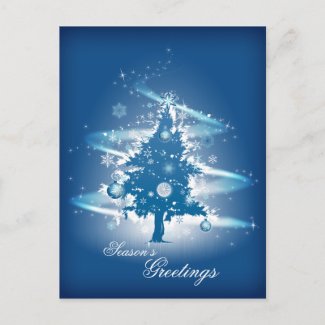 Blue Christmas Tree Christmas postcard