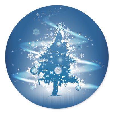 Blue Christmas Tree Christmas stickers