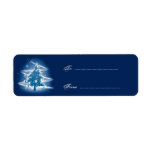 Blue Christmas Tree Fancy Elegant Decorations Return Address Labels