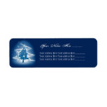 Blue Christmas Tree Fancy Elegant Decorations Custom Return Address Labels