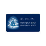 Blue Christmas Tree Fancy Elegant Decorations Custom Address Labels