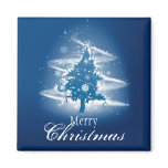 Blue Christmas Tree Fancy Elegant Decorations Fridge Magnets