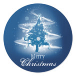 Blue Christmas Tree Fancy Elegant Decorations Sticker