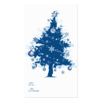 Blue Christmas Tree Gift Tag business cards