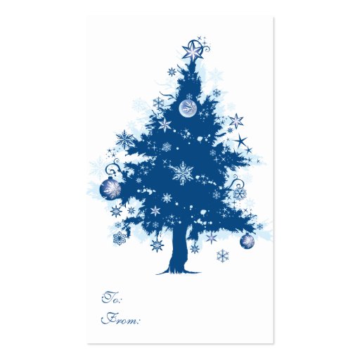 Blue Christmas Tree Gift Tag Business Cards