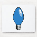 Blue Christmas Tree Light Mouse Pads