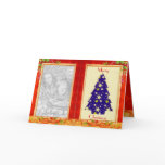 Blue Christmas Tree Photo Frame Card