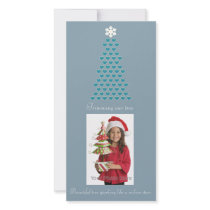 Blue christmas tree photocard