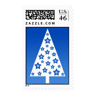 Blue christmas tree - Postage stamp