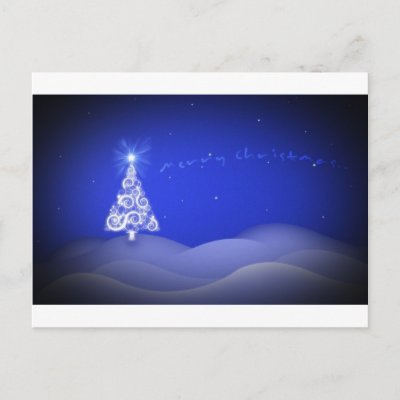 Blue Christmas Tree postcards