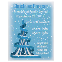 Blue Christmas Tree Ribbon Program Flyer