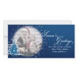 Blue Christmas Tree Season's Greetings Photo Card Template