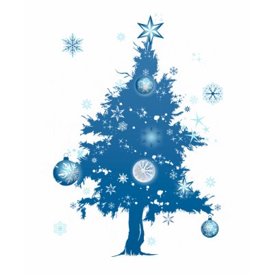 Blue Christmas Tree T Shirt by Ruxique