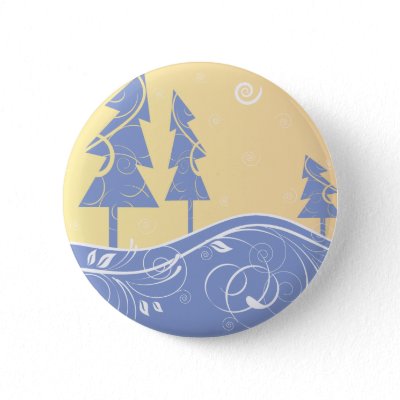 blue Christmas Trees buttons