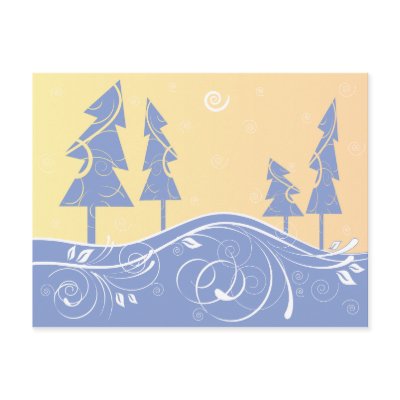 blue Christmas Trees Post Card by VioDeSign
