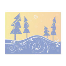 blue Christmas Trees postcards